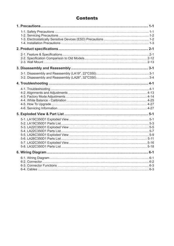 Сервисная инструкция Samsung LA-19C350D1, LA-22C350D1, LA-26C350D1, LA-32C350D1