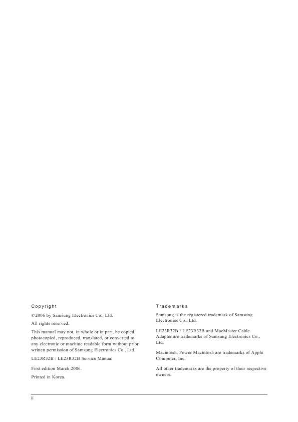 Сервисная инструкция Samsung LE-23R32B, LE-26R32B