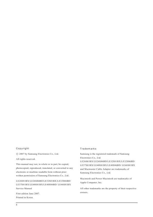 Сервисная инструкция Samsung LE-26S81BX, LE-32S81BX