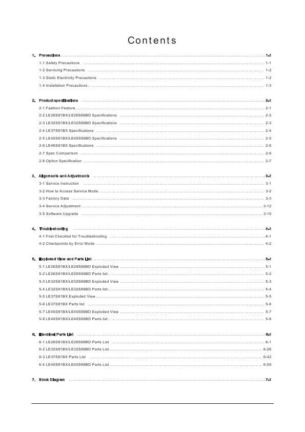 Сервисная инструкция Samsung LE-26S81BX, LE-32S81BX