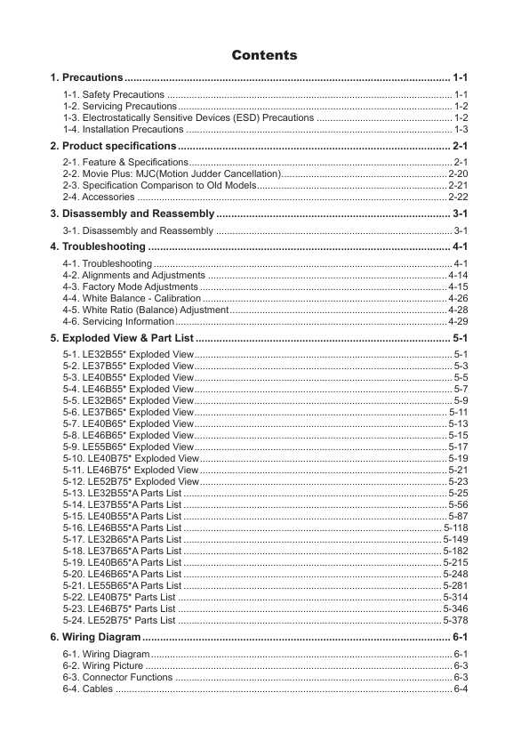 Сервисная инструкция Samsung LE-32B750, LE-37B750, LE-40B750, LE-46B750, LE-52B750, B550, B570, B620, B650, B670