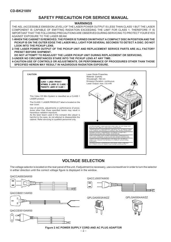 Сервисная инструкция Sharp CD-BK2100V