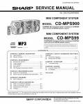 Сервисная инструкция SHARP CD-MPS900, CD-MPS99