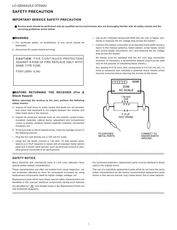 Сервисная инструкция Sharp LC-32D43U, LC-37D42U