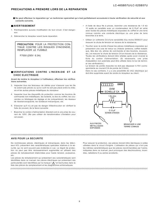 Сервисная инструкция Sharp LC-46SB57U, LC-52SB57U