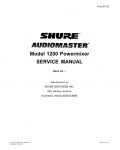 Сервисная инструкция SHURE 1200 POWERMIXER
