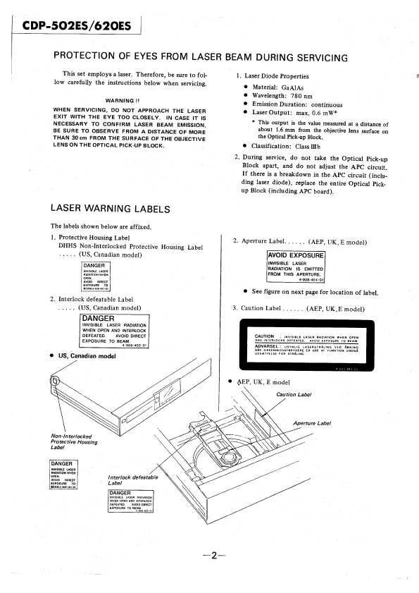 Сервисная инструкция Sony CDP-502ES, CDP-620ES