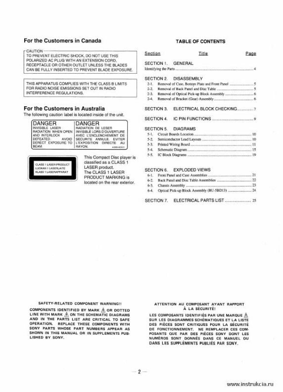 Сервисная инструкция SONY CDP-C235, C335