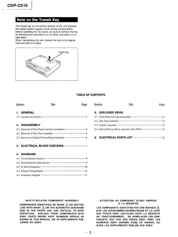 Сервисная инструкция Sony CDP-C515