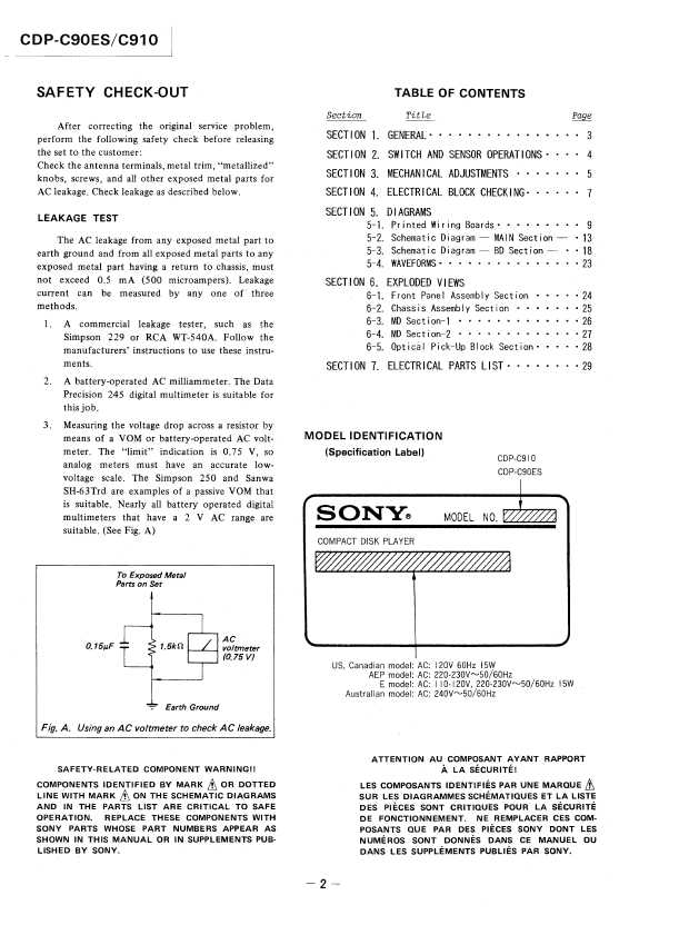 Сервисная инструкция Sony CDP-C90ES, CDP-C910