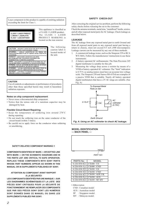 Сервисная инструкция Sony CDP-CX400, CDP-CX450