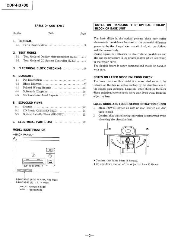 Сервисная инструкция Sony CDP-H3700