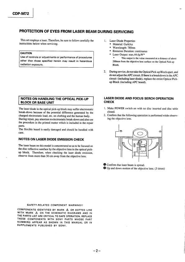 Сервисная инструкция Sony CDP-M72