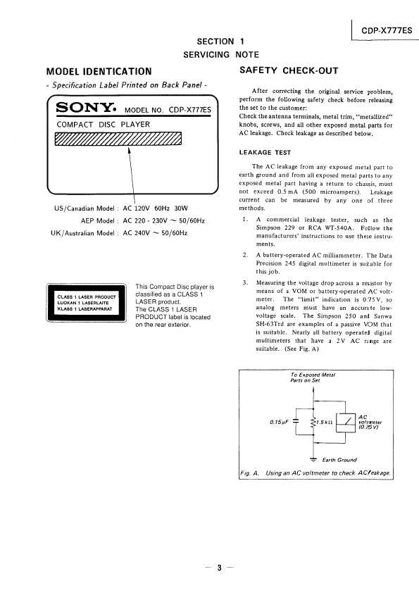 Сервисная инструкция Sony CDP-X777ES