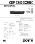Сервисная инструкция Sony CDP-XE400, CDP-XE500
