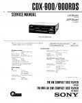 Сервисная инструкция Sony CDX-900, CDP-900RDS