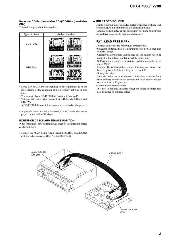 Сервисная инструкция Sony CDX-F7500, CDX-F7700