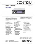 Сервисная инструкция SONY CDX-GT920U