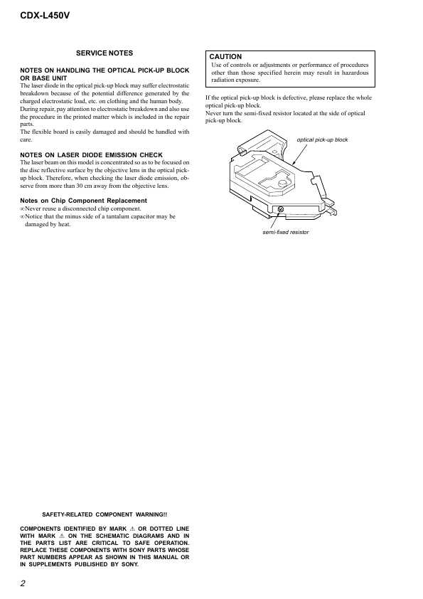 Сервисная инструкция Sony CDX-L450V