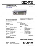 Сервисная инструкция SONY CDX-M30