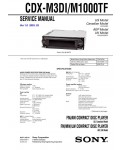 Сервисная инструкция Sony CDX-M3DI, CDX-M1000TF