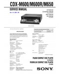 Сервисная инструкция Sony CDX-M600R, CDX-M600, CDX-M650