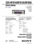 Сервисная инструкция SONY CDX-M7810, M7815X, M7850