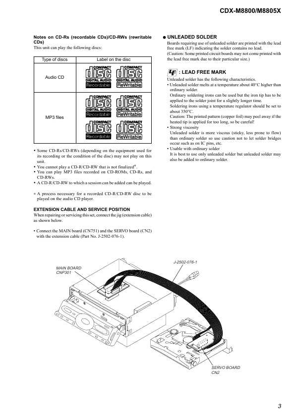 Сервисная инструкция Sony CDX-M8800, CDX-M8805X