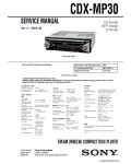 Сервисная инструкция SONY CDX-MP30