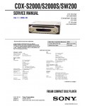Сервисная инструкция SONY CDX-S2000, S2000S, SW200 V1.1