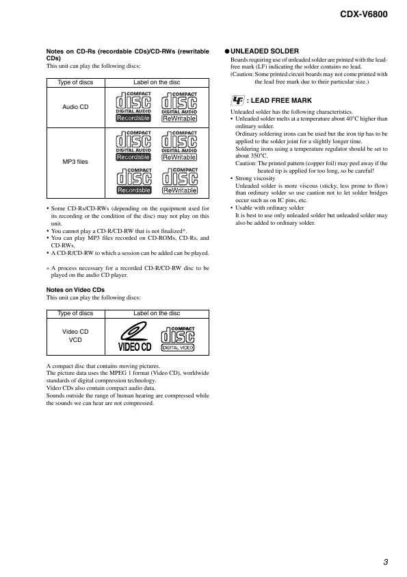 Сервисная инструкция Sony CDX-V6800