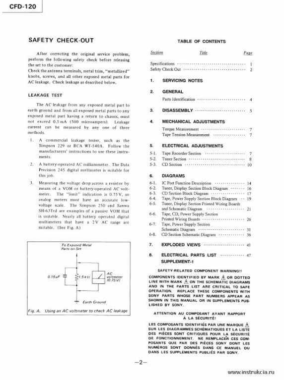 Сервисная инструкция SONY CFD-120