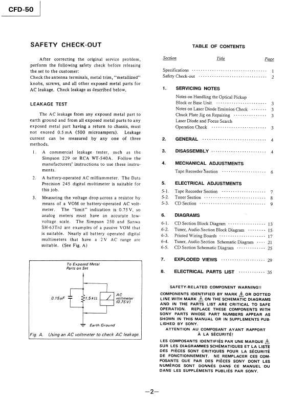 Сервисная инструкция Sony CFD-50