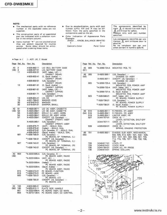 Сервисная инструкция SONY CFD-DW83II