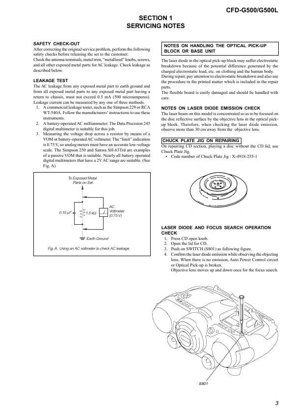 Сервисная инструкция Sony CFD-G500, G500L