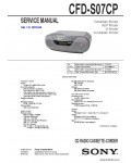 Сервисная инструкция SONY CFD-S07CP