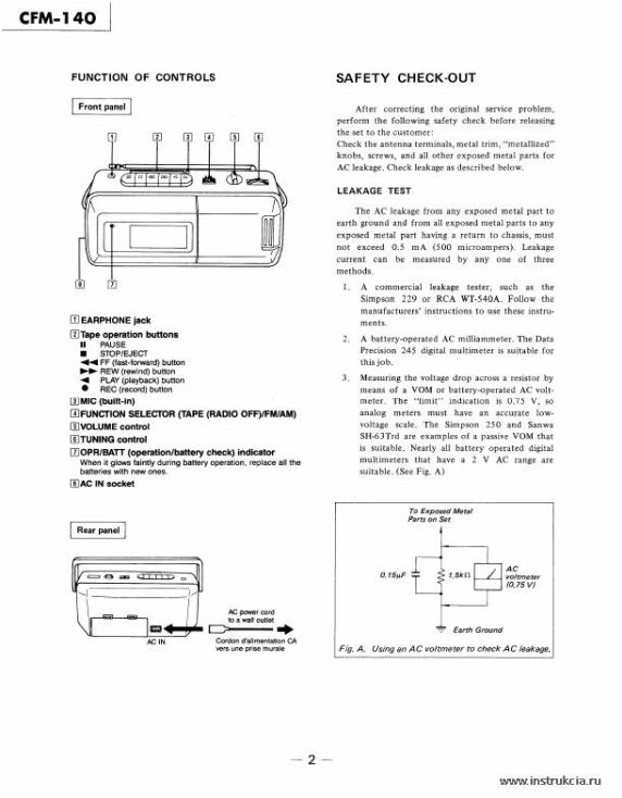 Сервисная инструкция SONY CFM-140