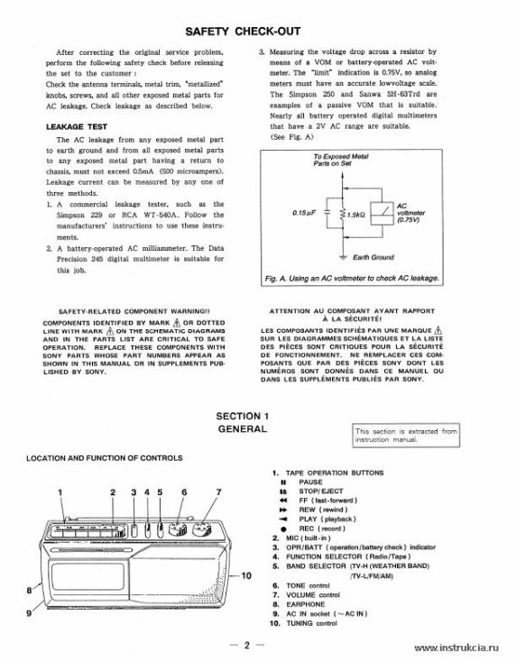 Сервисная инструкция SONY CFM-165TW