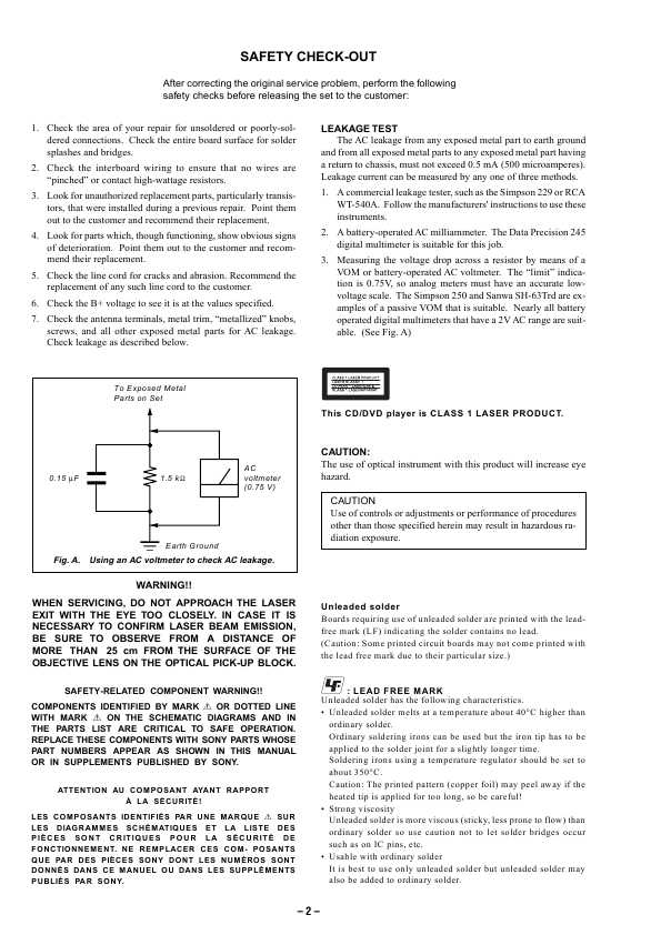 Сервисная инструкция Sony DVP-FX705