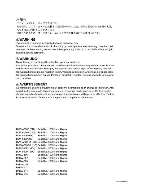 Сервисная инструкция Sony DVW-500P A500 VOL4 PART2 SCH
