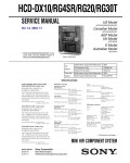 Сервисная инструкция Sony HCD-DX10, HCD-RG4SR, HCD-RG20, HCD-RG30T (MHC-DX10, MHC-RG4SR, MHCRG20, MHC-RG30T)