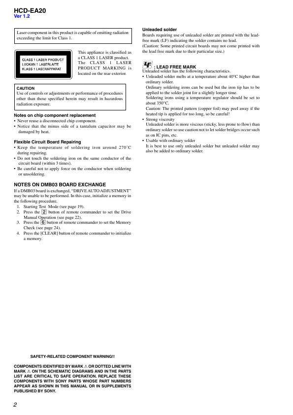 Сервисная инструкция Sony HCD-EA20 (DAV-EA20)