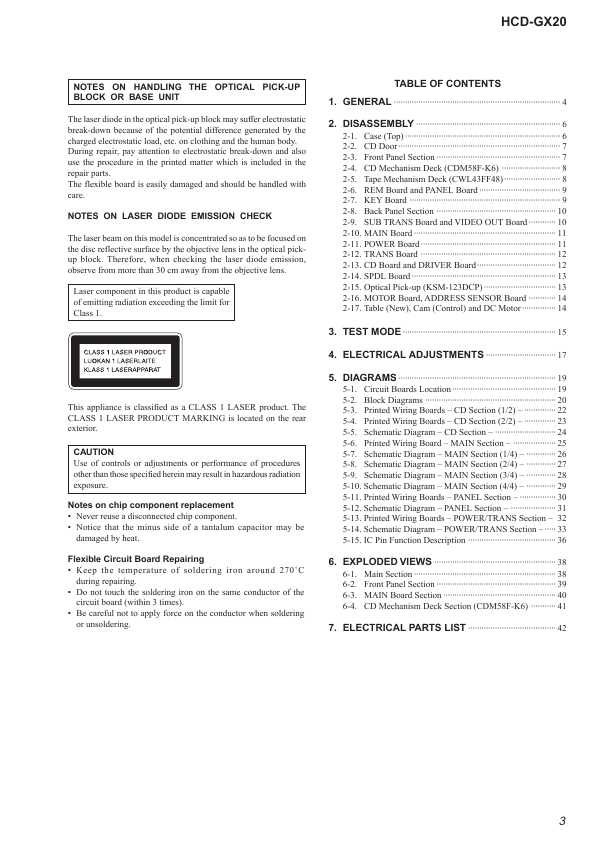 Сервисная инструкция Sony HCD-GX20 (MHC-GX20)