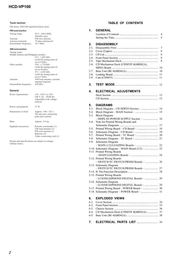 Сервисная инструкция Sony HCD-VP100 (CMT-VP100)