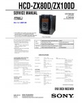 Сервисная инструкция Sony HCD-ZX80, HCD-ZX100D