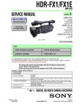 Сервисная инструкция Sony HDR-FX1, HDR-FX1E, Level 3