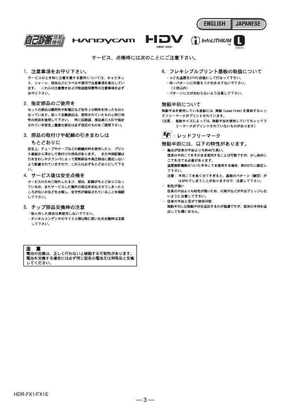 Сервисная инструкция Sony HDR-FX1, HDR-FX1E, Level 3