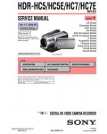 Сервисная инструкция Sony HDR-HC5, HDR-HC5E, HDR-HC7, HDR-HC7E, Level 1