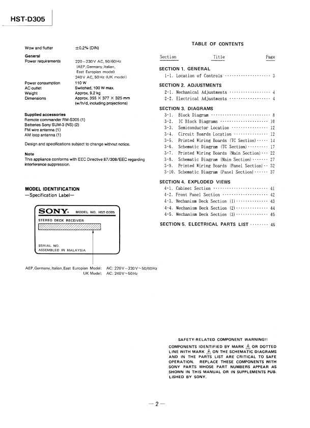 Сервисная инструкция Sony HST-D305