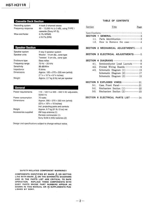Сервисная инструкция Sony HST-H311R